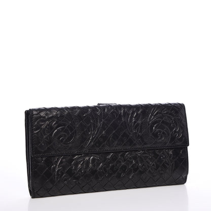 Bottega Veneta Nappa Intrecciato Embossed Continental Wallet Black 3 of 8