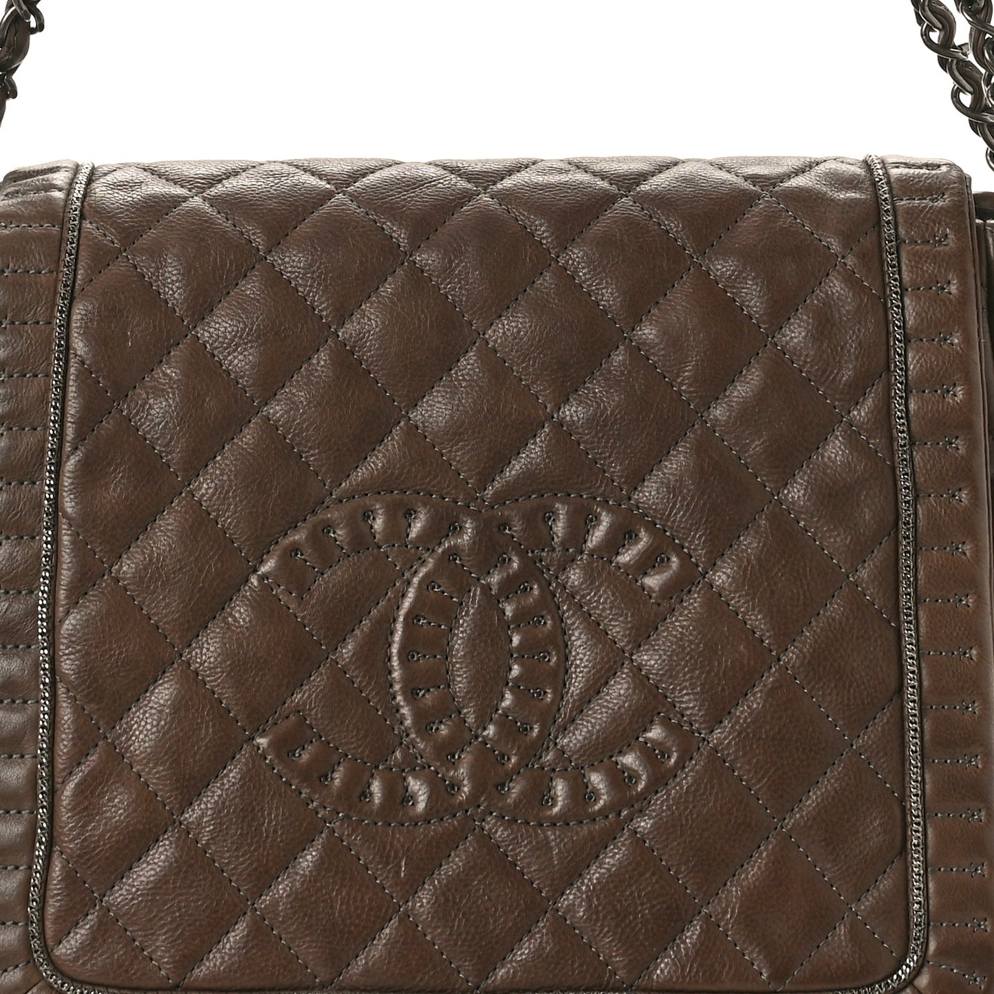 Calfskin Quilted Istanbul Accordion Flap Brown