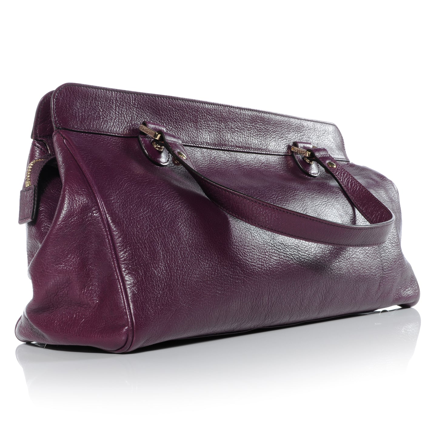 Leather Blondie Satchel Purple