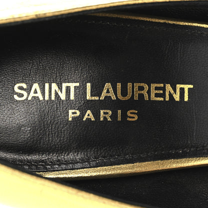 Saint Laurent Metallic Calfskin Opyum 100 Pumps 39 Gold 9 of 13