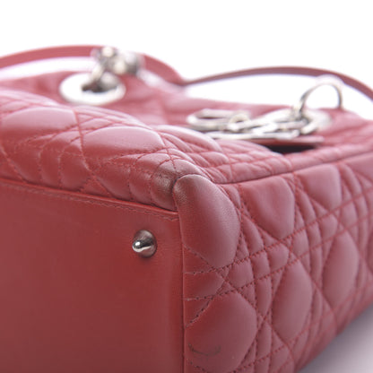 Christian Dior Lambskin Cannage Medium Lady Dior Red 13 of 15