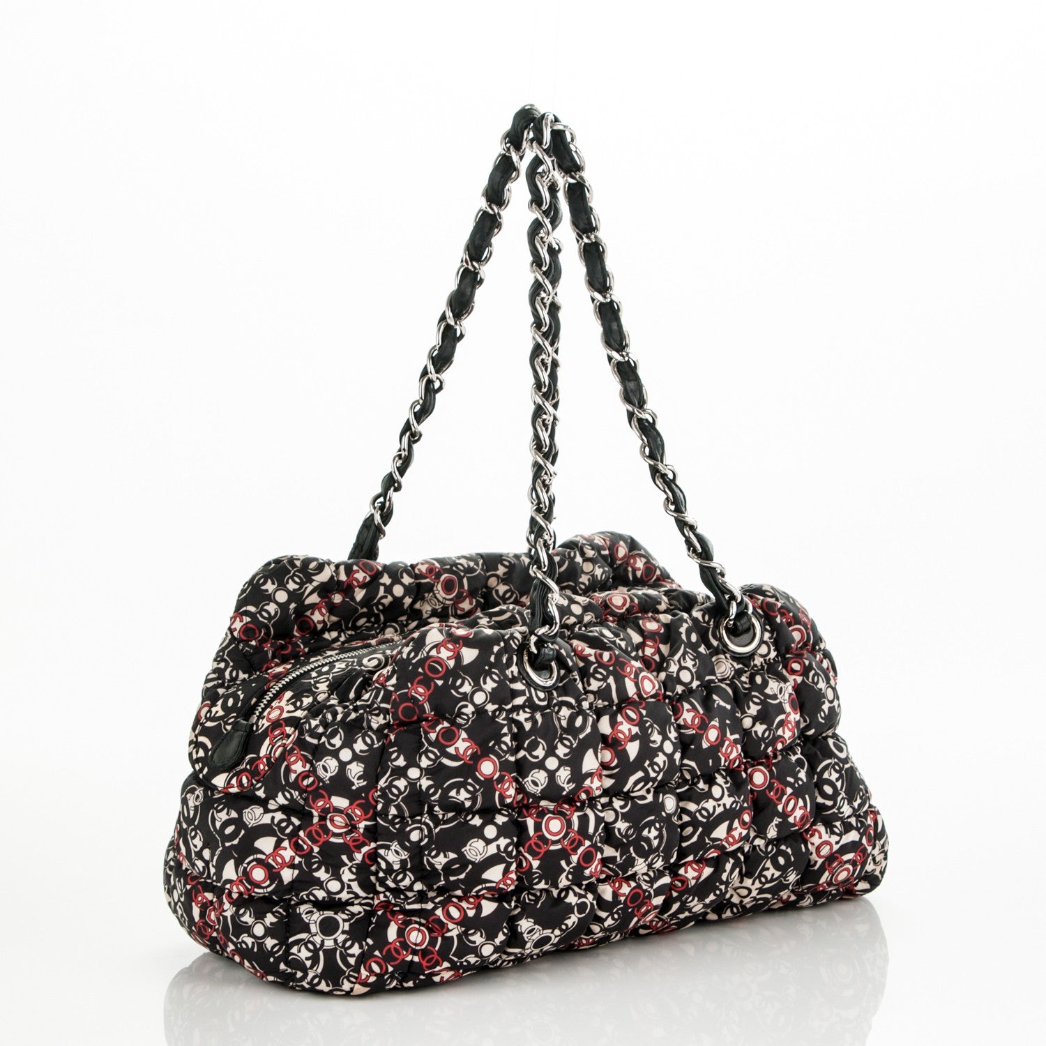 Chanel Nylon Quilted Printed Coco Bowler Black 3 of 13
