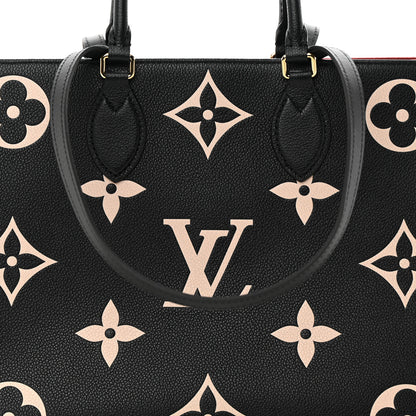 Louis Vuitton LOUIS VUITTON Empreinte Monogram Giant Onthego MM Black Beige 7 of 11