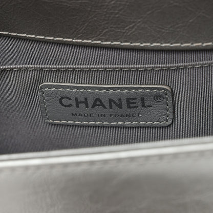 Chanel Metallic Aged Calfskin Quilted Small Top Handle Boy Flap Silver 6 of 12