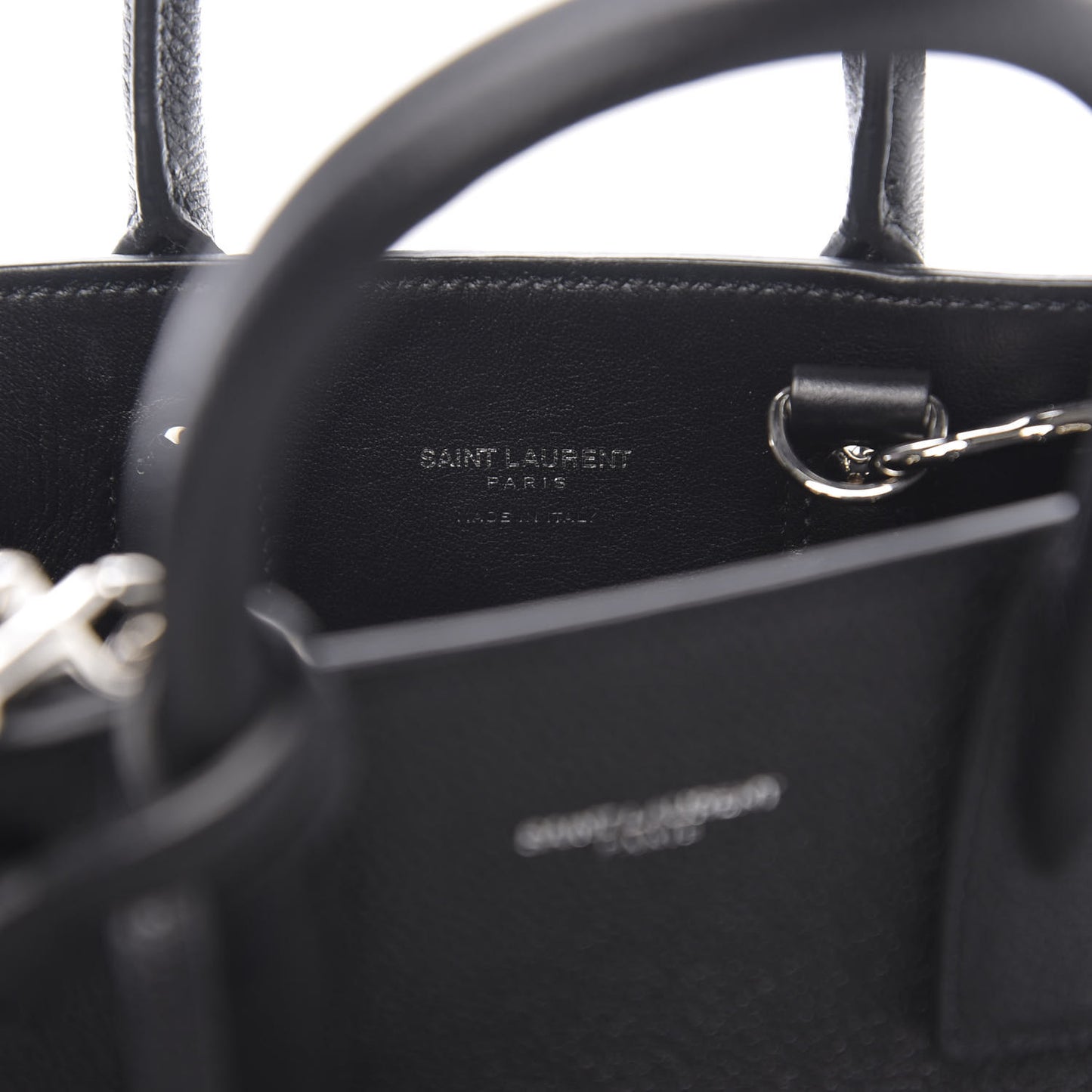 Grained Calfskin Nano Sac De Jour Black