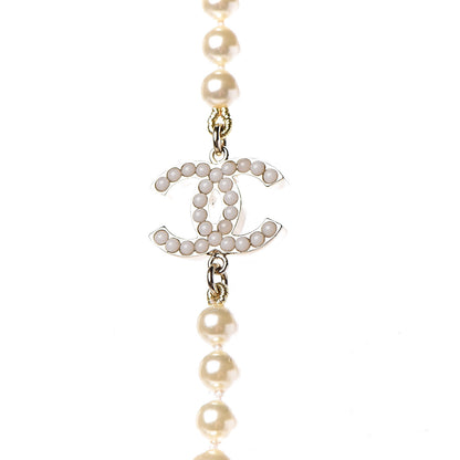Chanel Graduated Pearl CC Long Necklace Light Gold 4 of 6