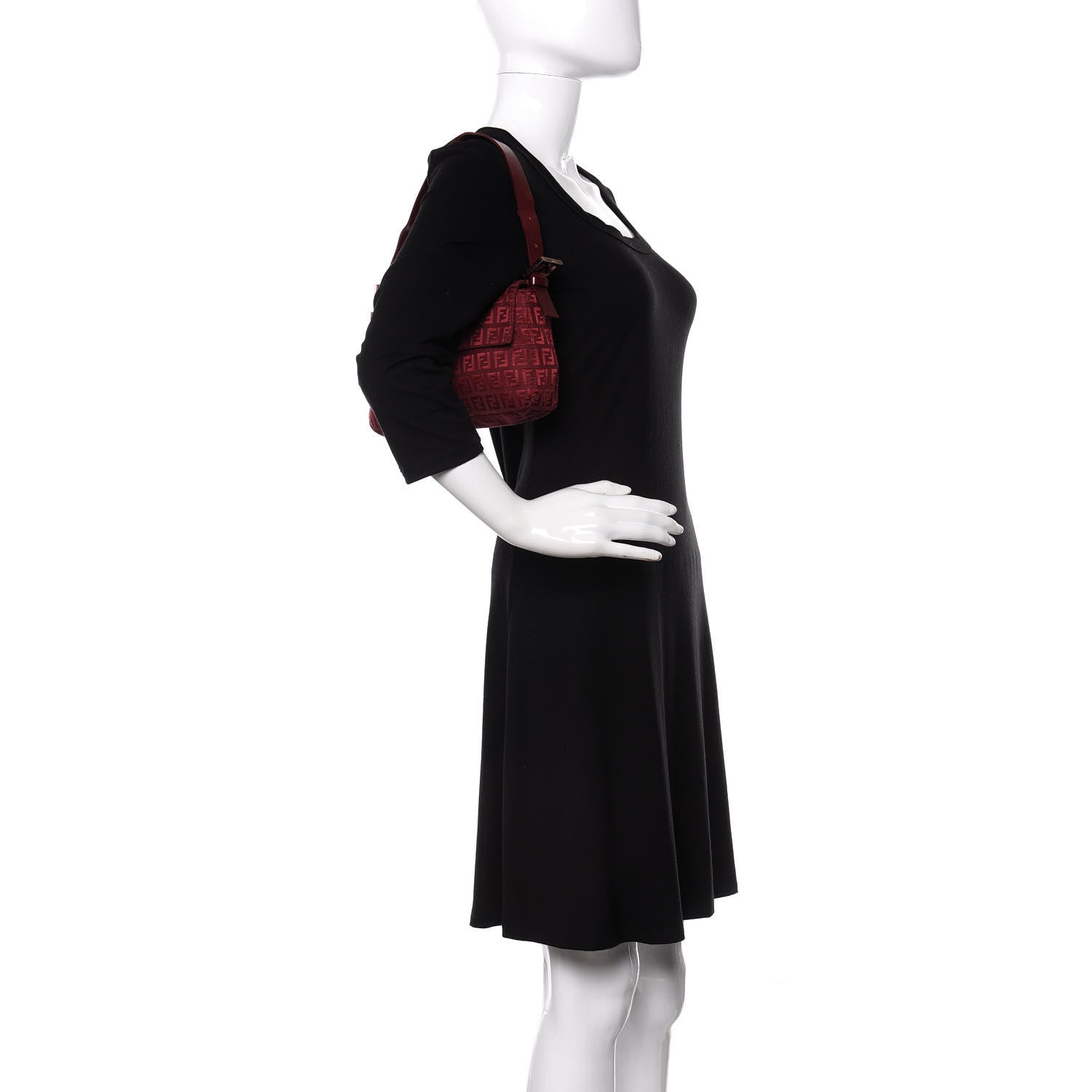 Fendi Zucchino Baguette Burgundy 2 of 14