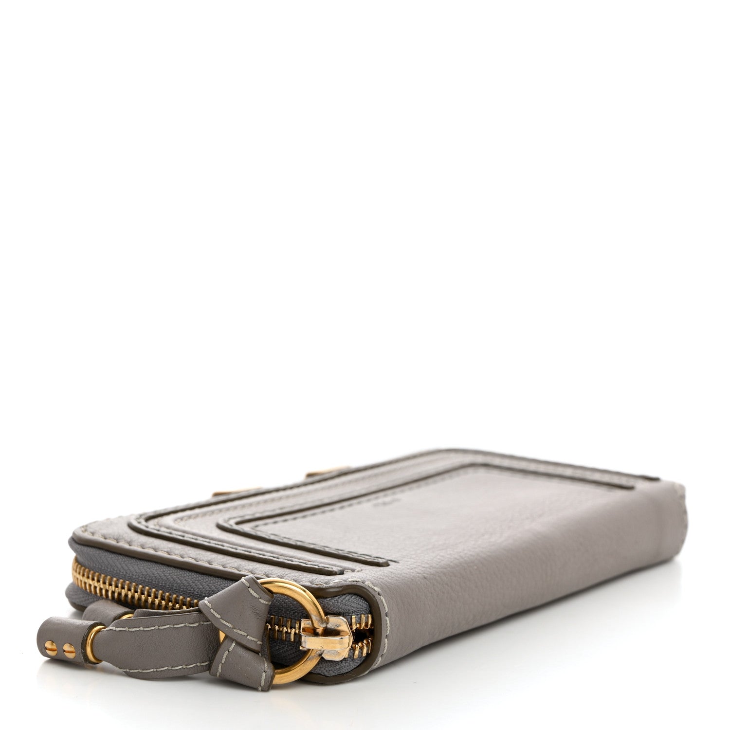 Chloe Calfskin Marcie Long Zip Around Wallet Cashmere Grey 4 of 9