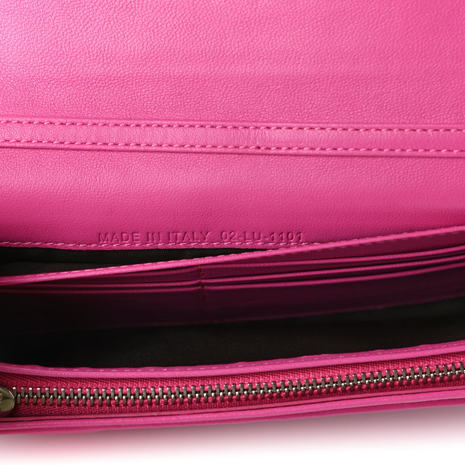 Christian Dior Lambskin Cannage Lady Dior Rendezvous Wallet On Chain Fuchsia 9 of 18