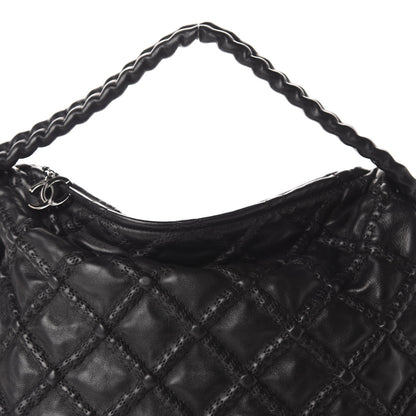 Chanel Quilted Lambskin Hidden Chain Hobo Black 10 of 10