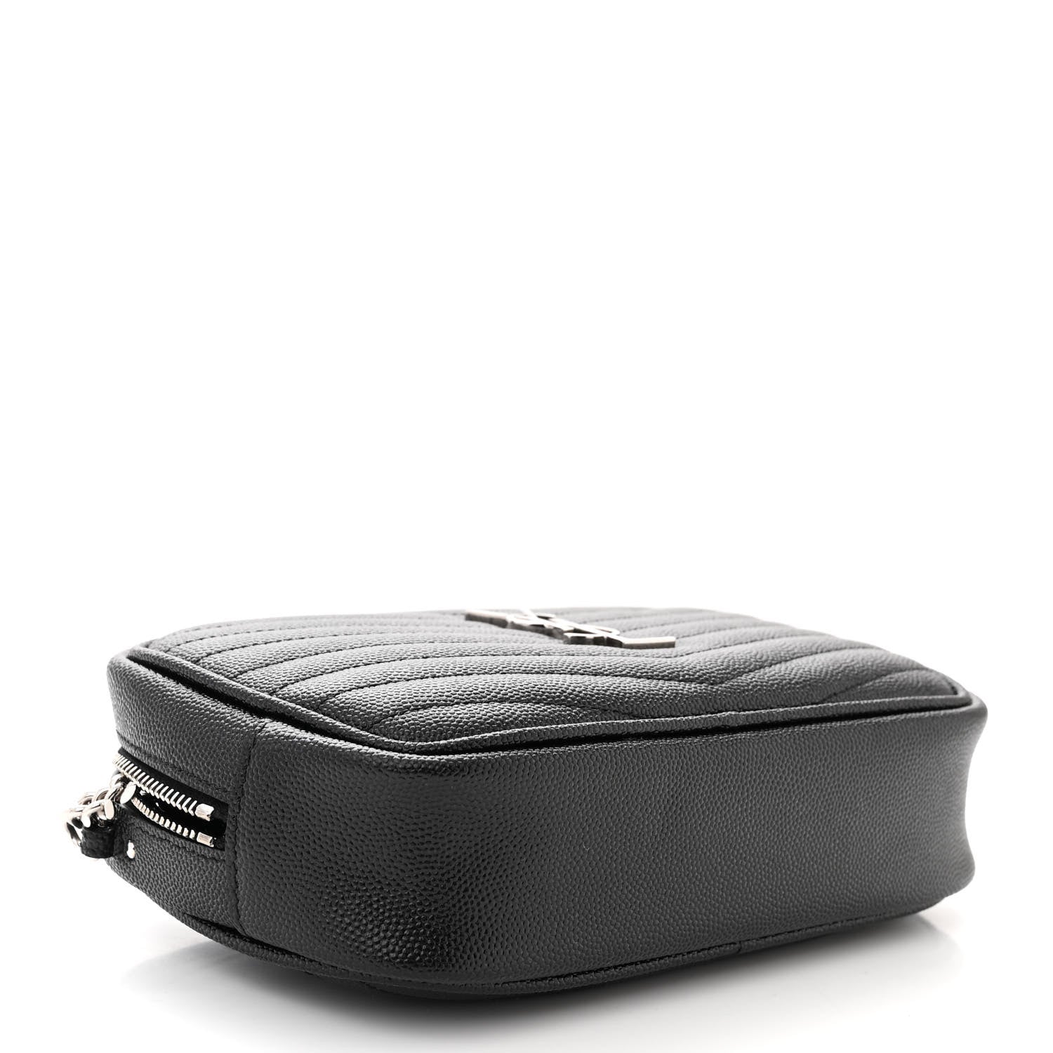 Saint Laurent Grain De Poudre Matelasse Monogram Mini Lou Camera Bag Black 4 of 10