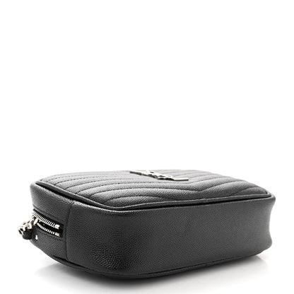Saint Laurent Grain De Poudre Matelasse Monogram Mini Lou Camera Bag Black 4 of 10