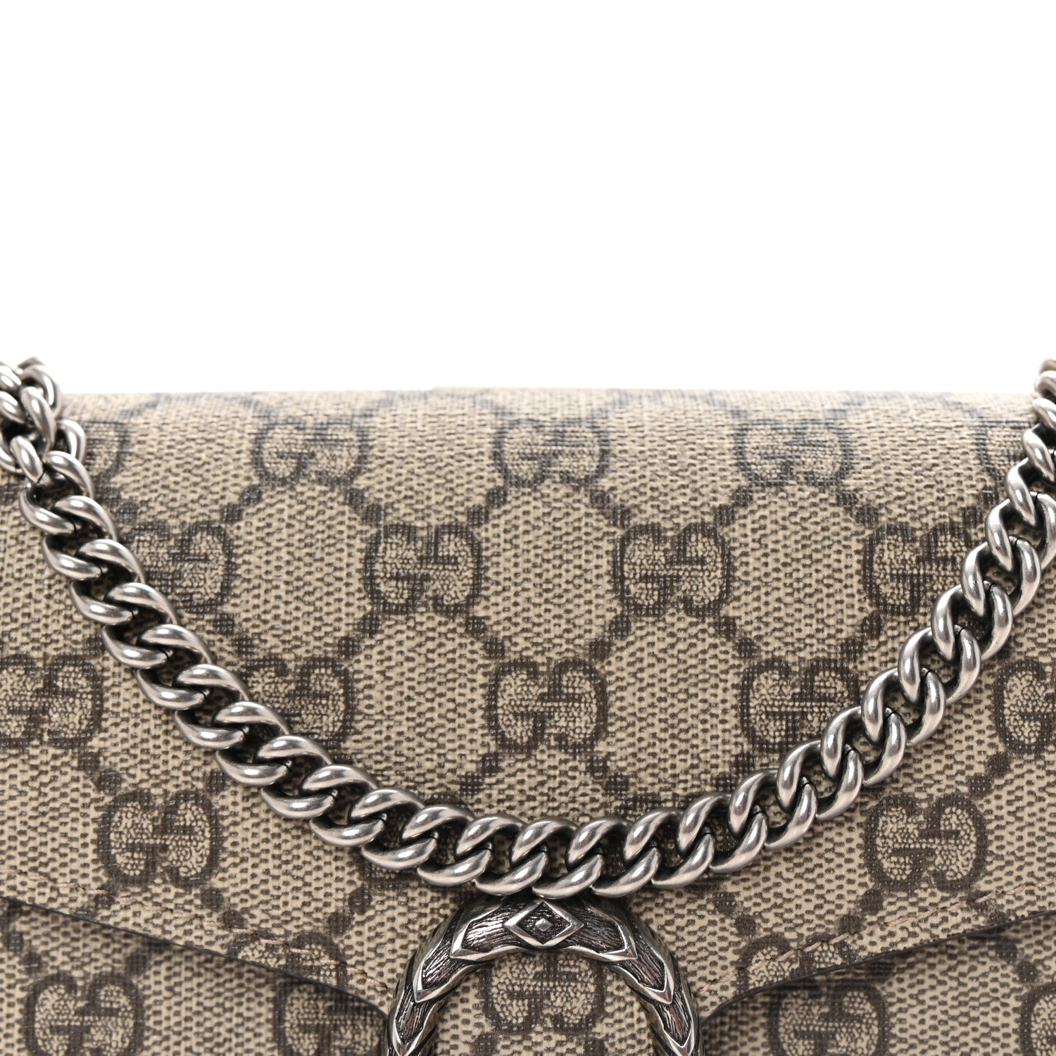 Gucci GG Supreme Monogram Mini Dionysus Chain Wallet Beige Taupe 8 of 10