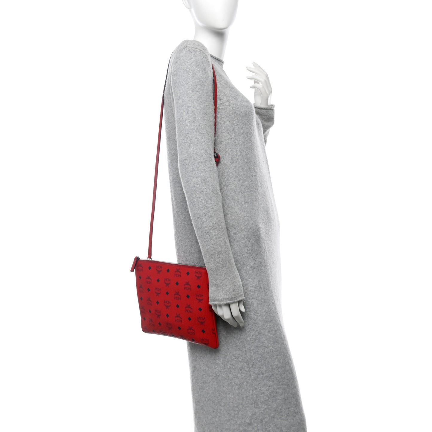 Visetos Medium Crossbody Pouch Candy Red