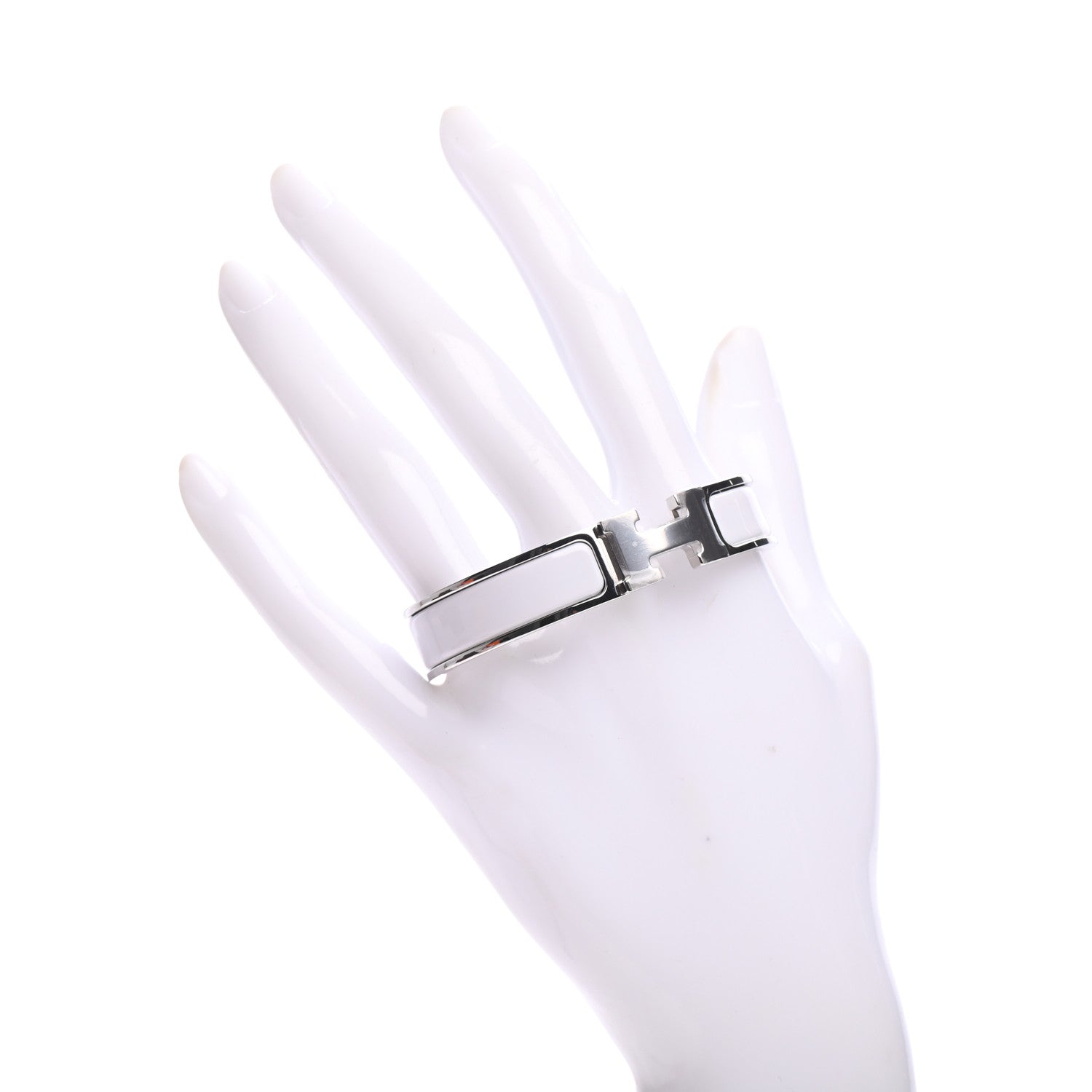Hermes Enamel Narrow Clic Clac H Bracelet PM White 2 of 6