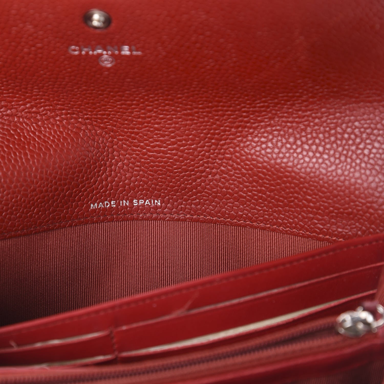 Chanel Caviar Quilted Large Gusset Flap Wallet Red 6 of 7