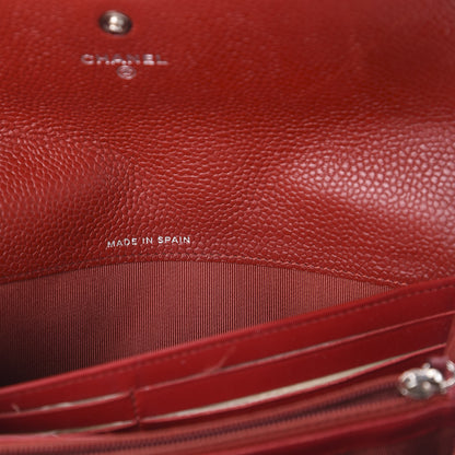 Chanel Caviar Quilted Large Gusset Flap Wallet Red 6 of 7