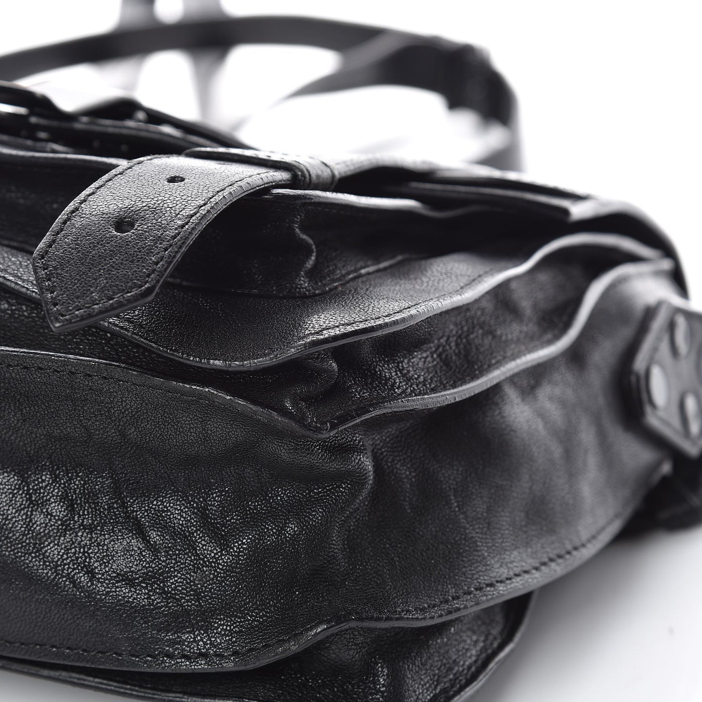 Lambskin PS1 Mini Pouch Messenger Black
