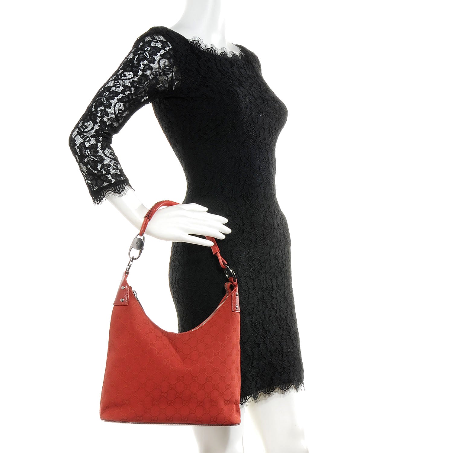 Gucci Monogram GG Signature Shoulder Bag Red 2 of 7