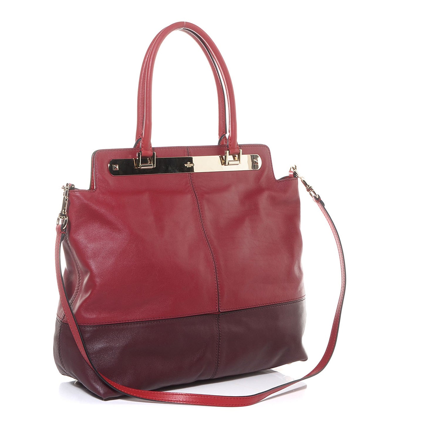 Leather Top Handle Tote Scarlet
