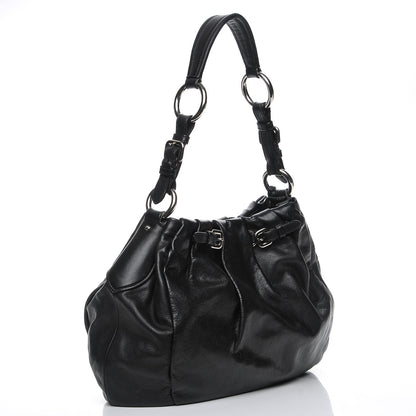 Prada Soft Calf Pleated Hobo Nero Black 6 of 13