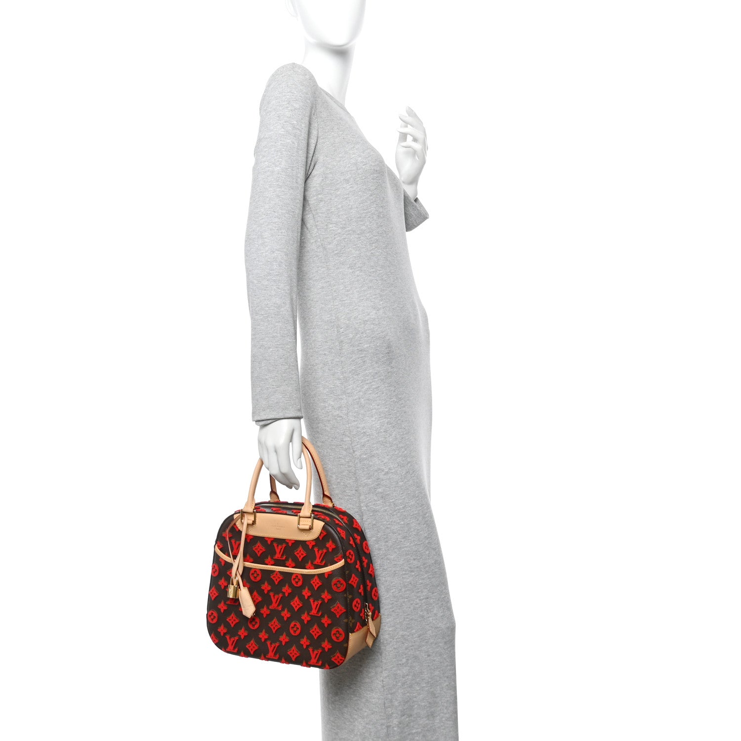 Louis Vuitton Monogram Tuffetage Deauville Cube Red 2 of 17