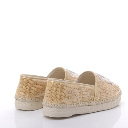 Chanel PVC Raffia CC Espadrilles 35 Beige 4 of 9