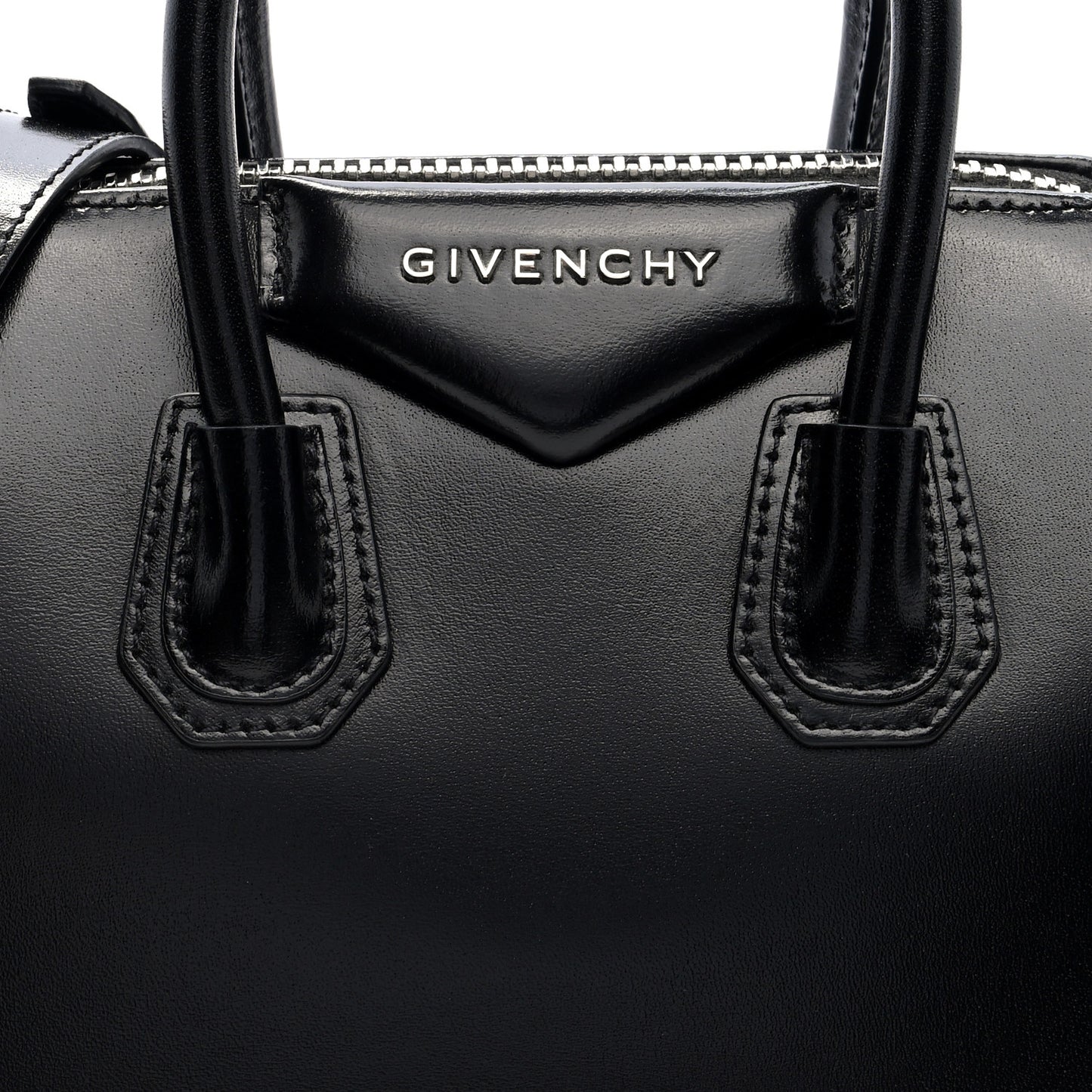 Shiny Lord Calfskin Mini Antigona Black