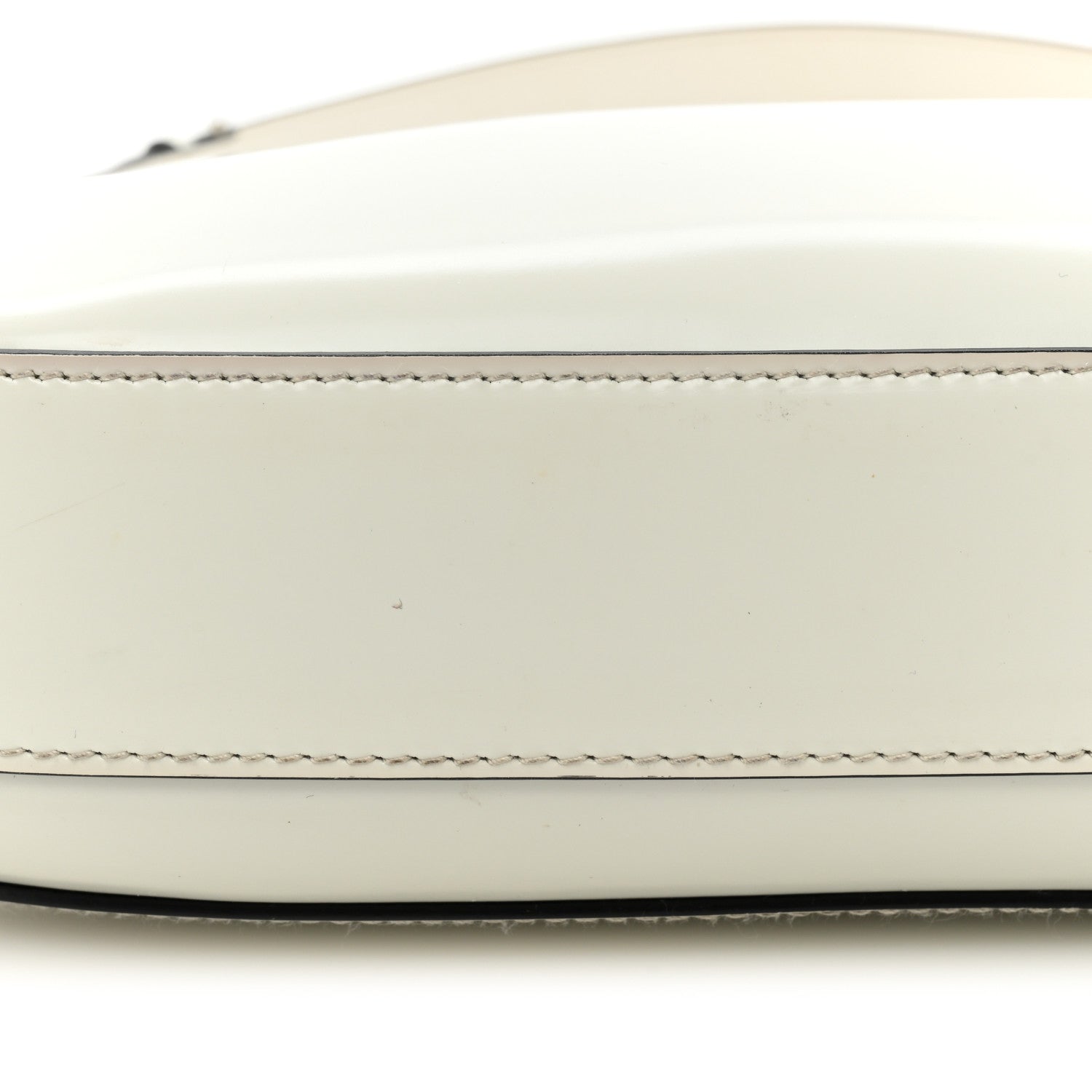 Prada Spazzolato Cleo Flap Adjustable Strap Shoulder Bag White Black 16 of 16