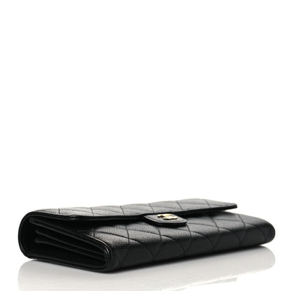 Chanel Caviar Quilted Large Gusset Flap Wallet Black 4 of 12