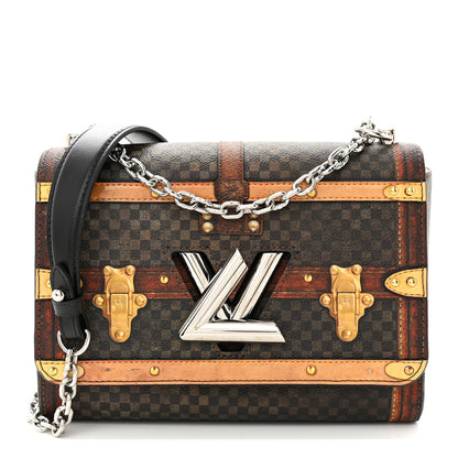 Louis Vuitton Transformed Damier Ebene Time Trunk Twist Shoulder Bag MM Black 1 of 10