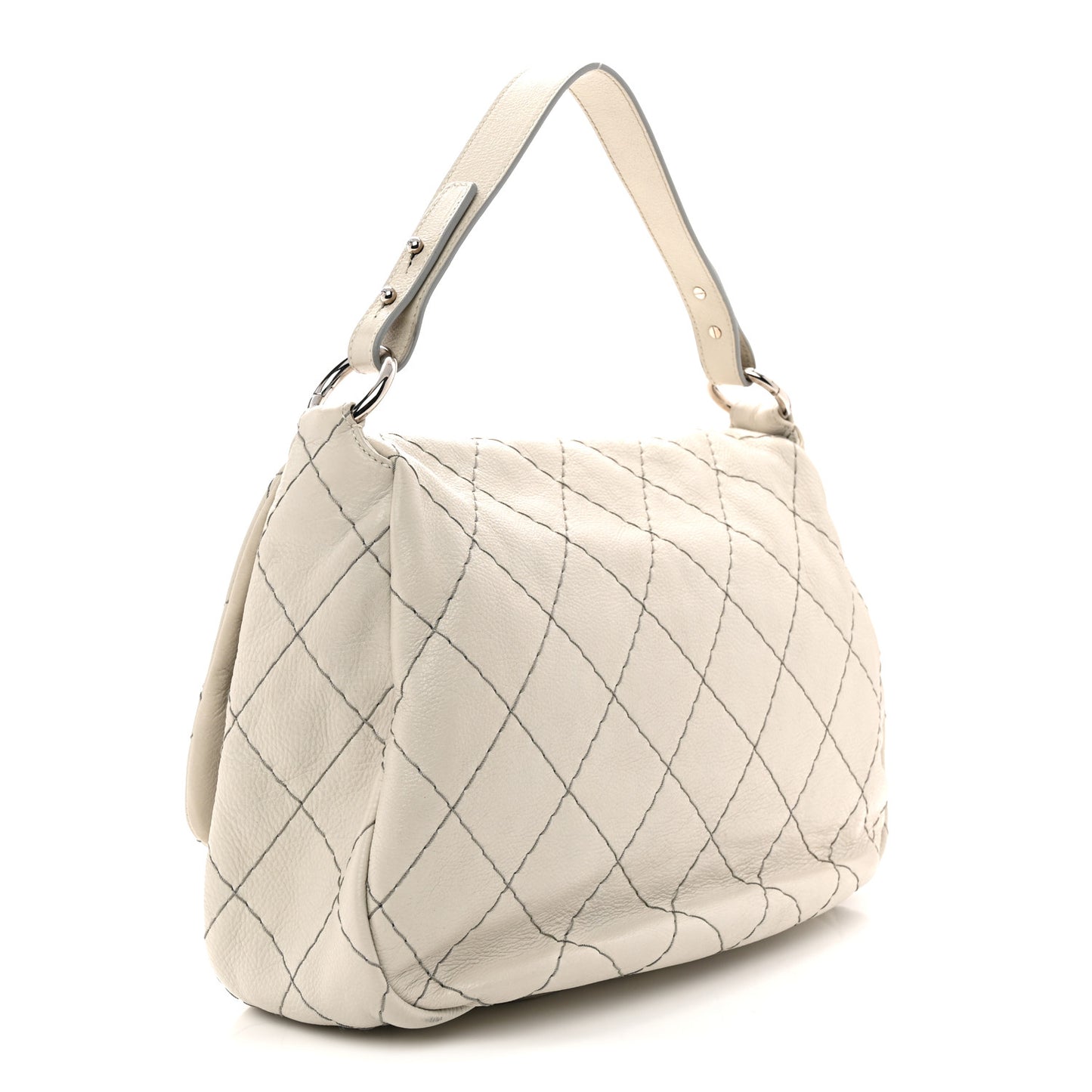 Glazed Calfskin XL On The Road Flap Light Grey