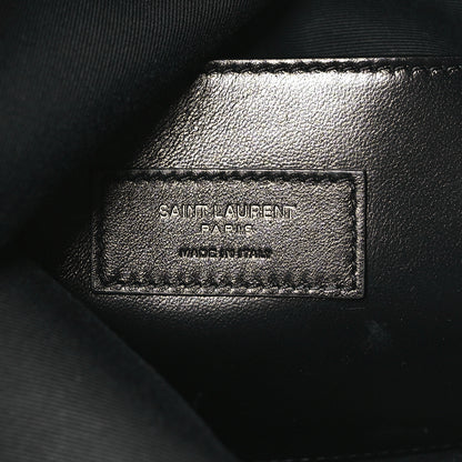 Saint Laurent Grain De Poudre West Hollywood Monogram Fold Over Clutch Black 6 of 9