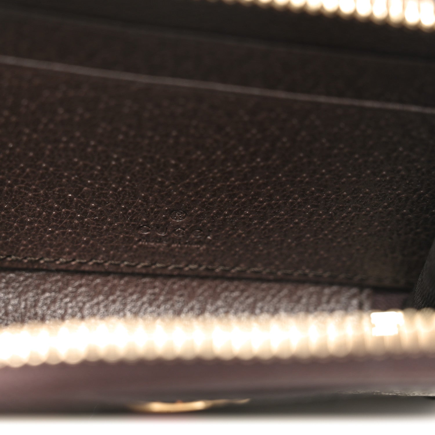 Gucci GG Supreme Monogram Textured Dollar Calfskin Web Ophidia Zip Around Card Case Wallet Beige Ebony New Acero 6 of 6