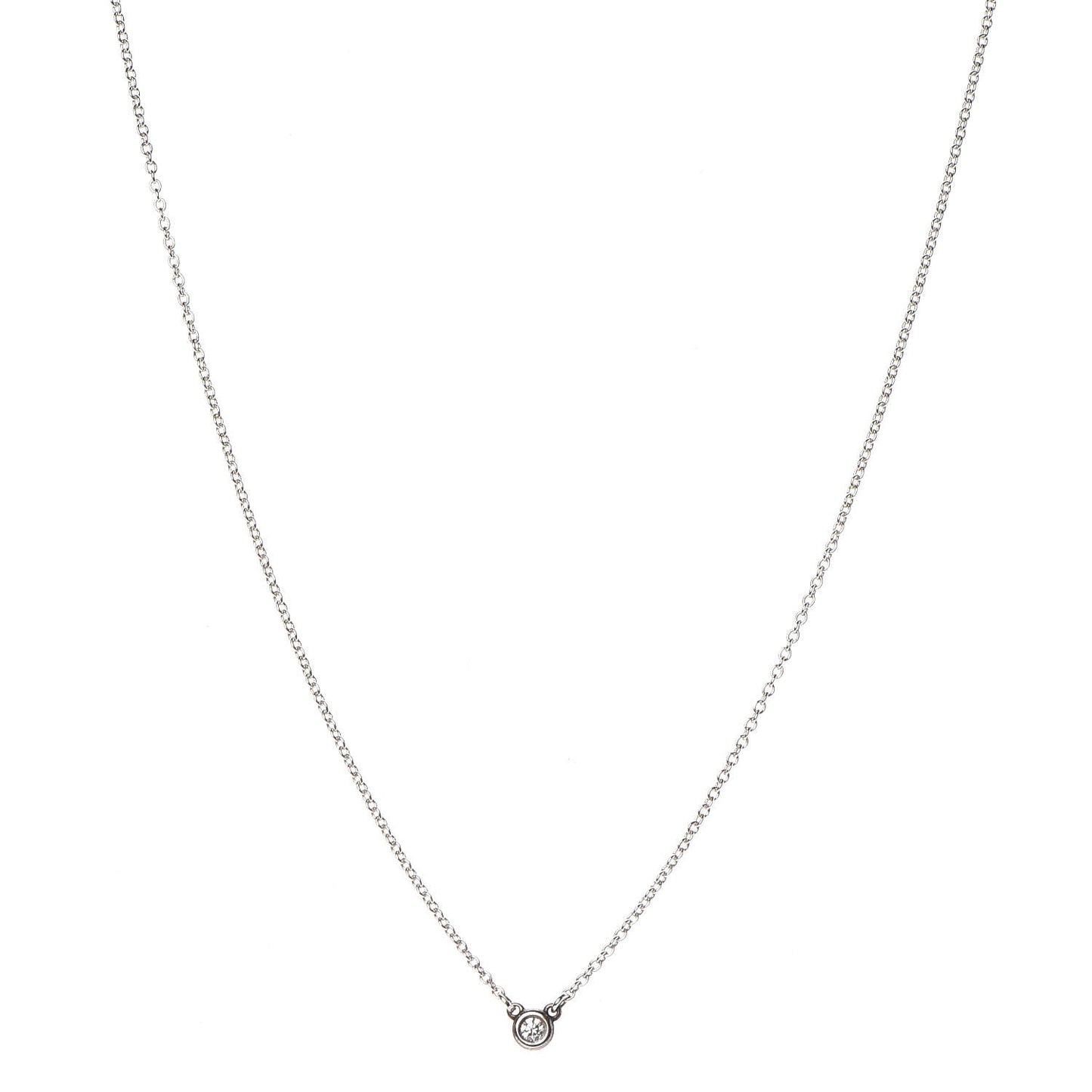 Sterling Silver Diamond .03ct Elsa Peretti Diamonds by the Yard Pendant Necklace
