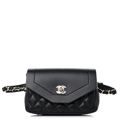 Chanel Calfskin Flap Chain Waist Bag Black 1 of 11