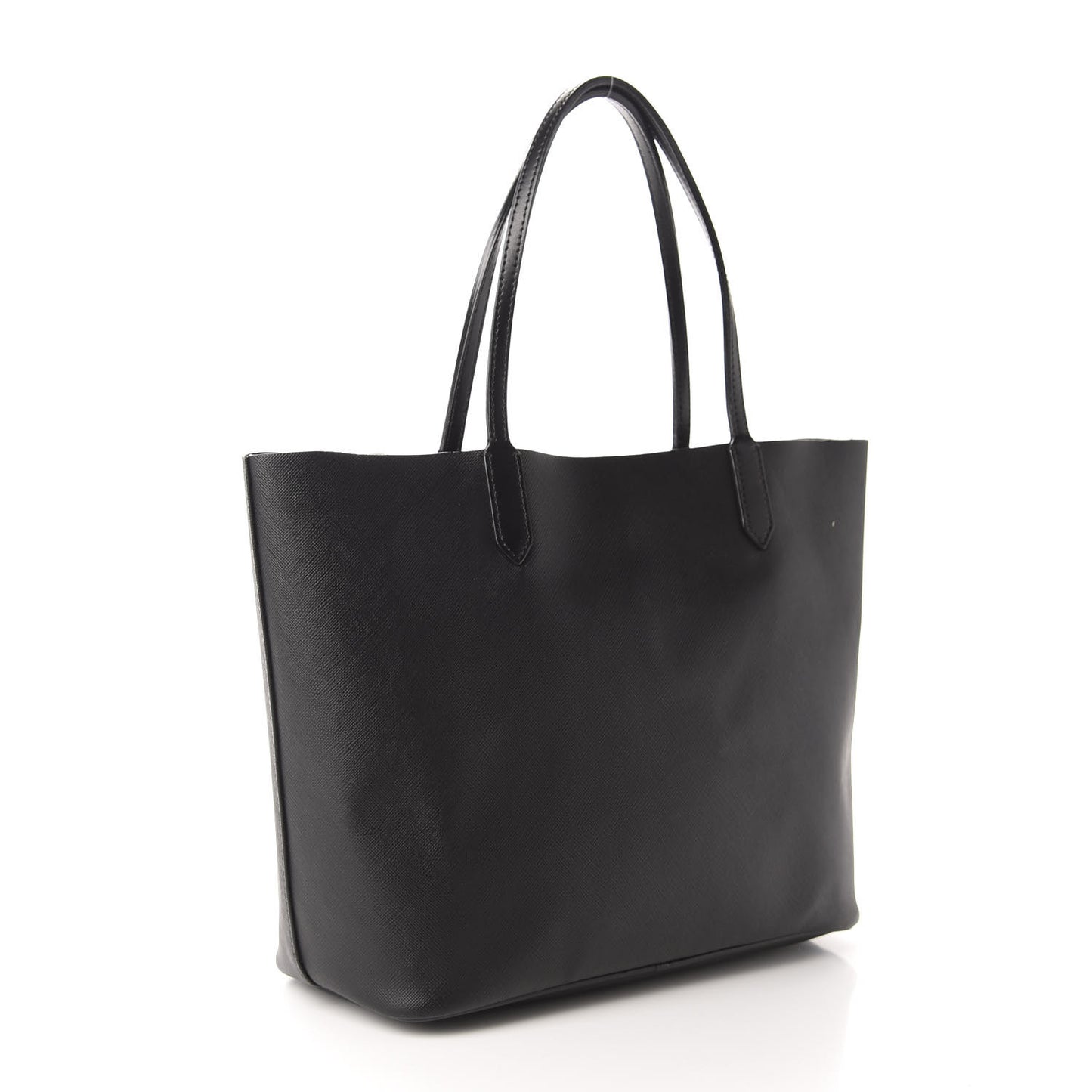 Coated Canvas Peacock Print Small Antigona Tote Black