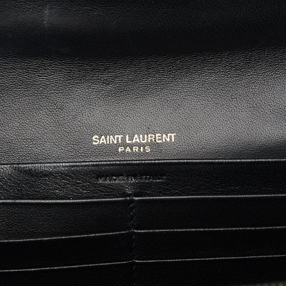 Saint Laurent Lambskin Matelasse Monogram Large Vicky Continental Wallet Black 5 of 9