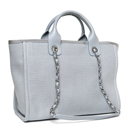 Chanel Mixed Fibers Small Deauville Tote Grey 2 of 10