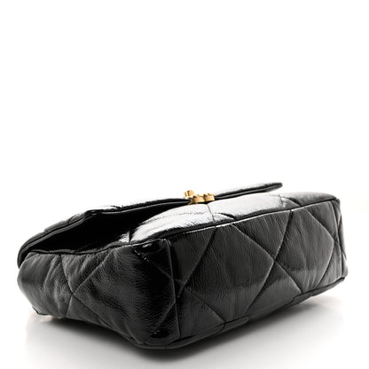 Chanel Shiny Crumpled Calfskin Quilted Large Chanel 19 Flap Black 4 of 10
