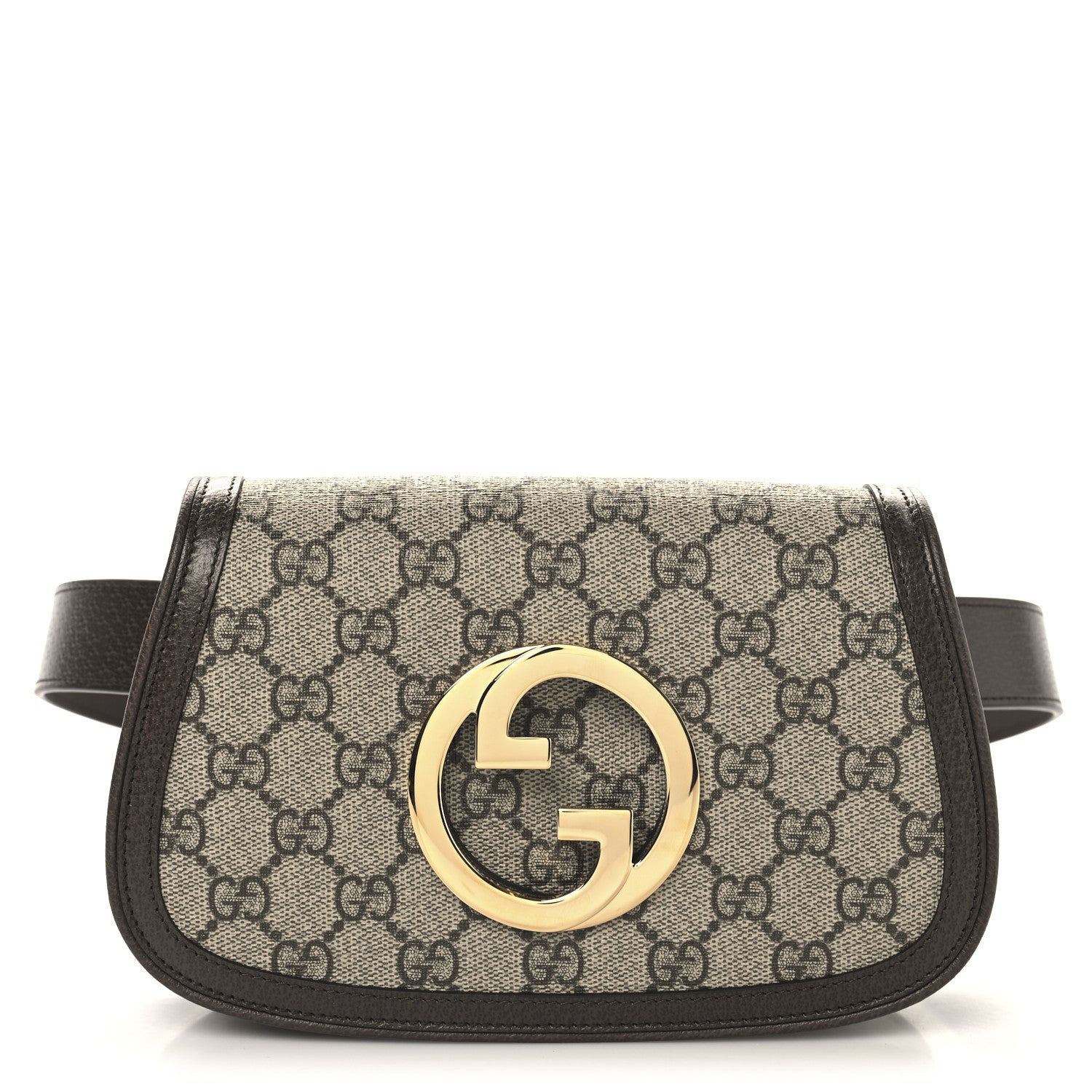 Gucci GG Supreme Monogram Textured Dollar Calfskin Blondie Belt Bag 80 32 Beige Ebony New Acero 1 of 12