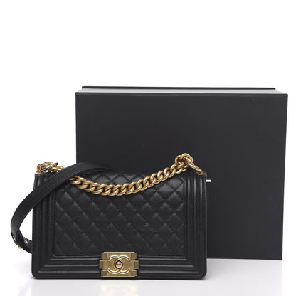 Chanel Caviar Quilted Medium Boy Flap Black 14 of 14