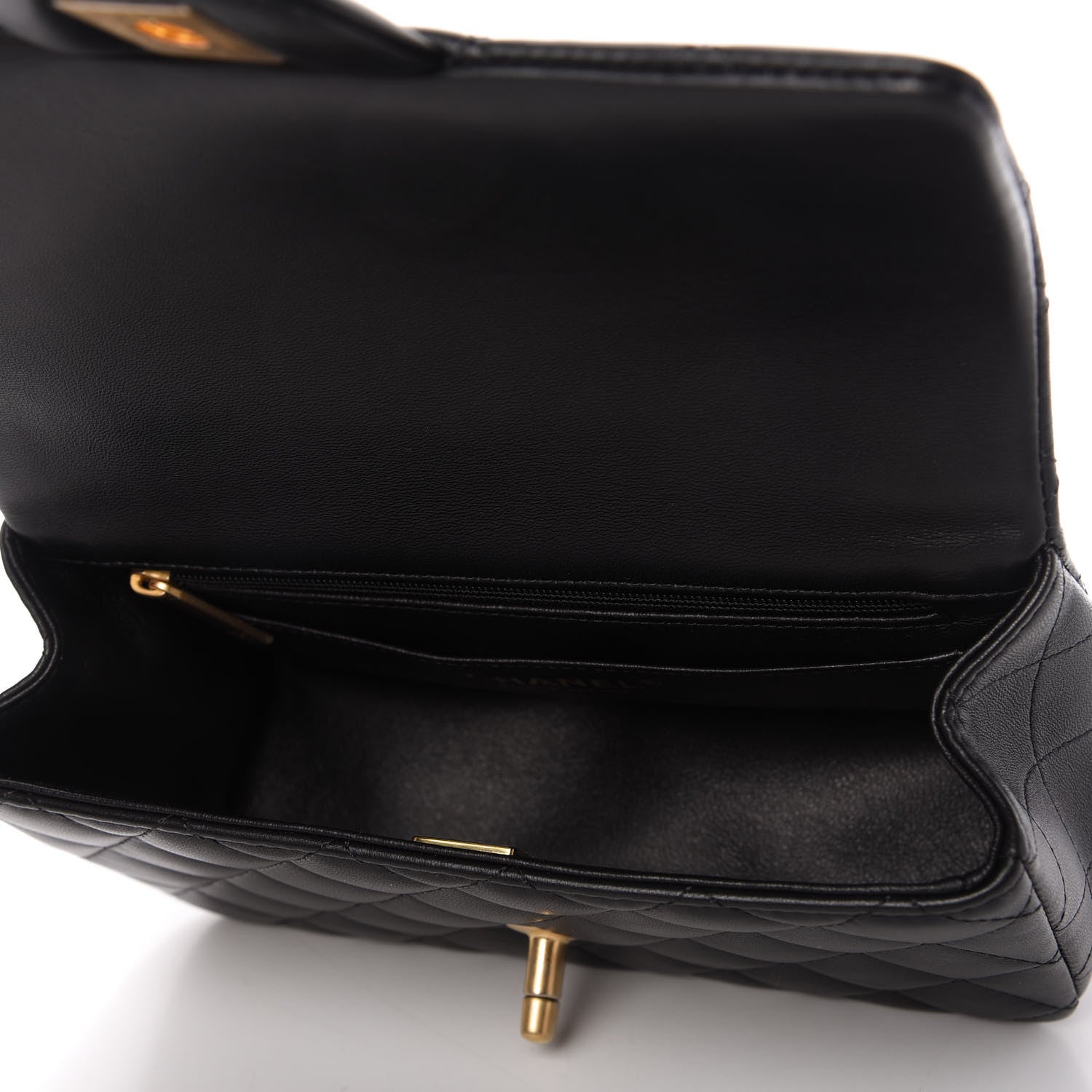 Chanel Lambskin Quilted Mini Top Handle Rectangular Flap Black 5 of 10