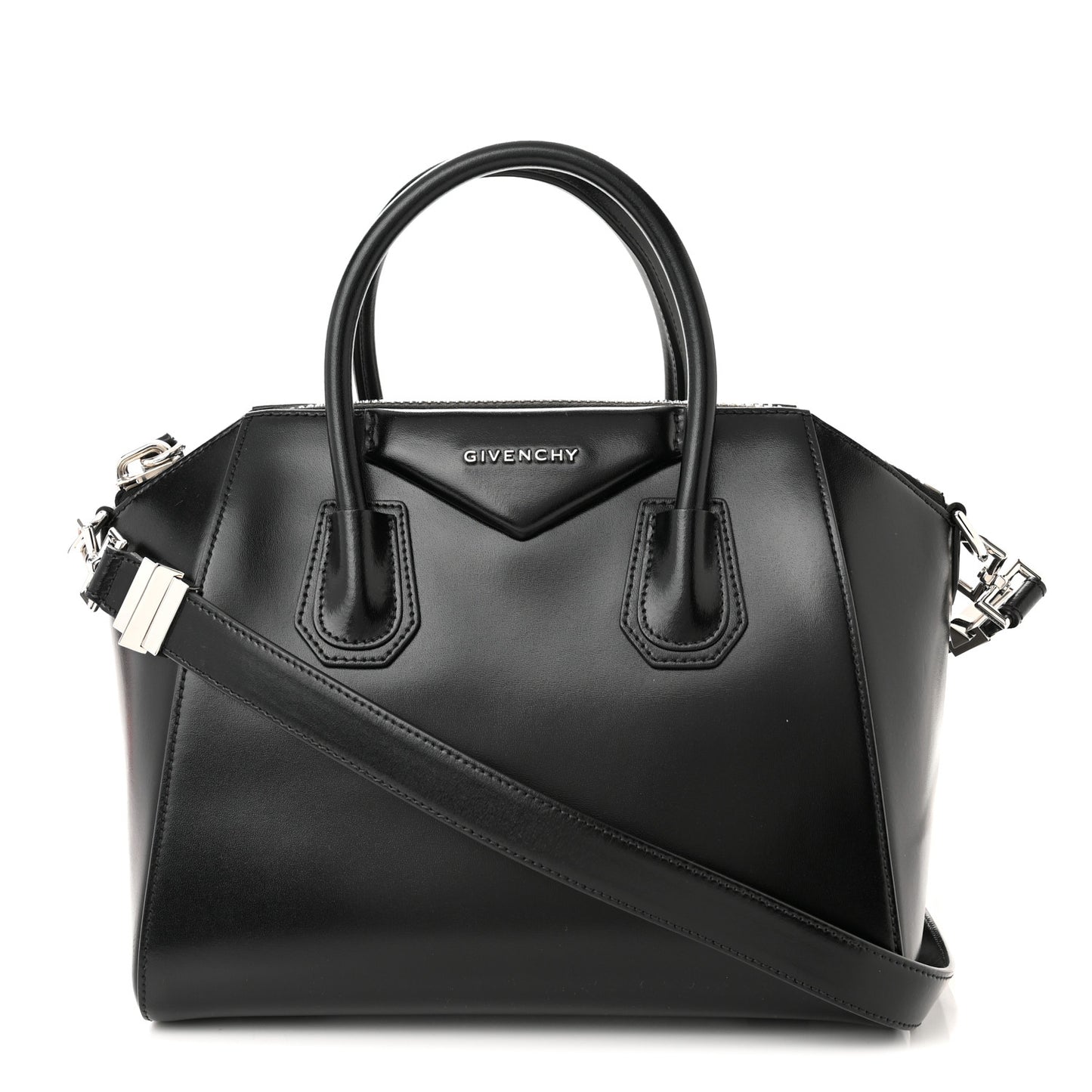 Shiny Lord Calfskin Small Antigona Black