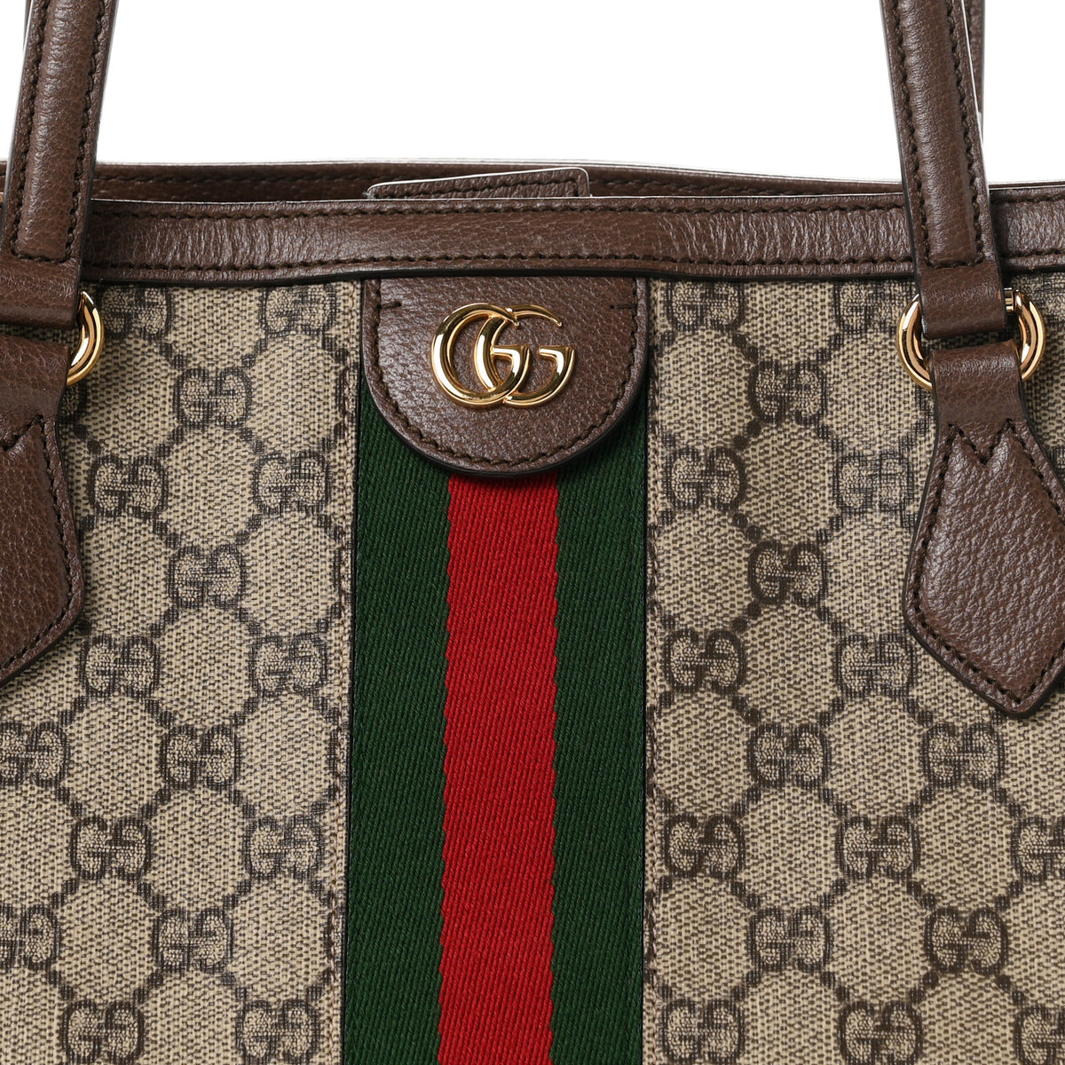 GG Supreme Monogram Medium Ophidia Shopping Tote Brown