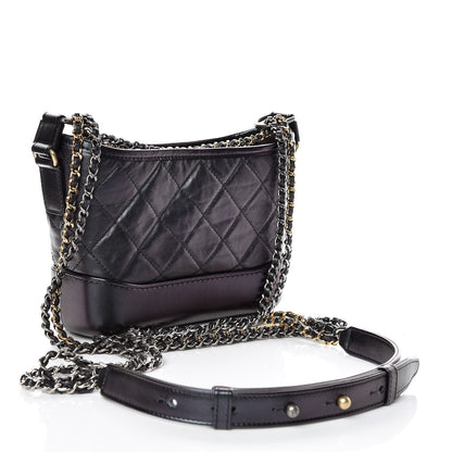 Chanel Aged Calfskin Quilted Small Gabrielle Hobo Black 3 of 10