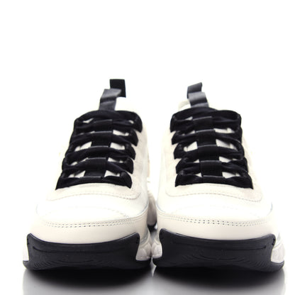 Chanel Velvet Calfskin Mixed Fibers CC Sneakers 37 Ivory Black 2 of 11