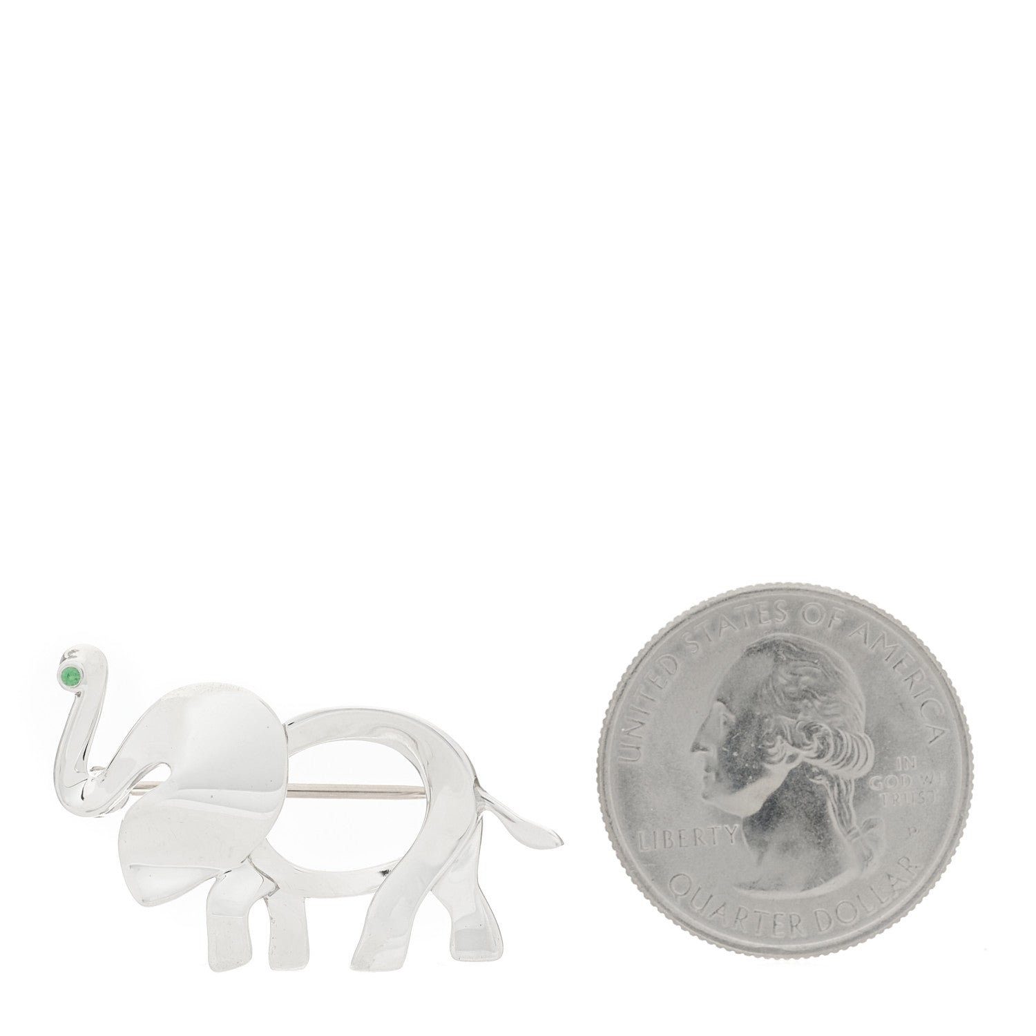 Tiffany Sterling Silver Tsavorite Save the Wild Elephant Brooch 3 of 5