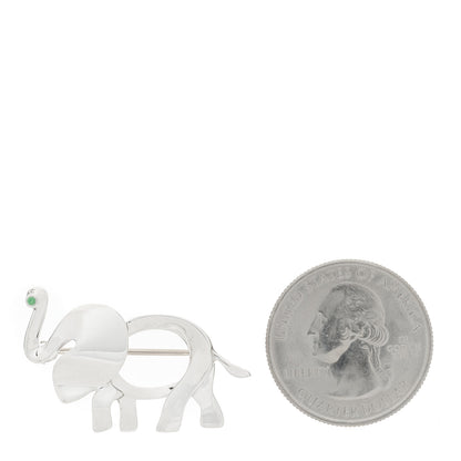 Tiffany Sterling Silver Tsavorite Save the Wild Elephant Brooch 3 of 5