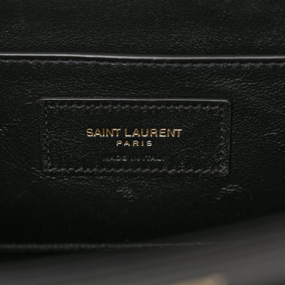 Saint Laurent Box Calfskin Monogram Medium Solferino Satchel Black 6 of 15